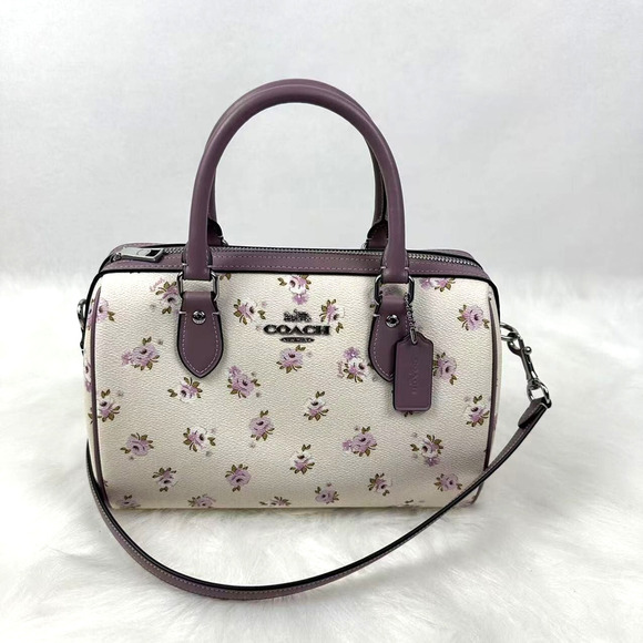 Coach Rowan Satchel Bag Crossbody With Floral Print CAL58 Chalk Multi NWT - Picture 1 of 10